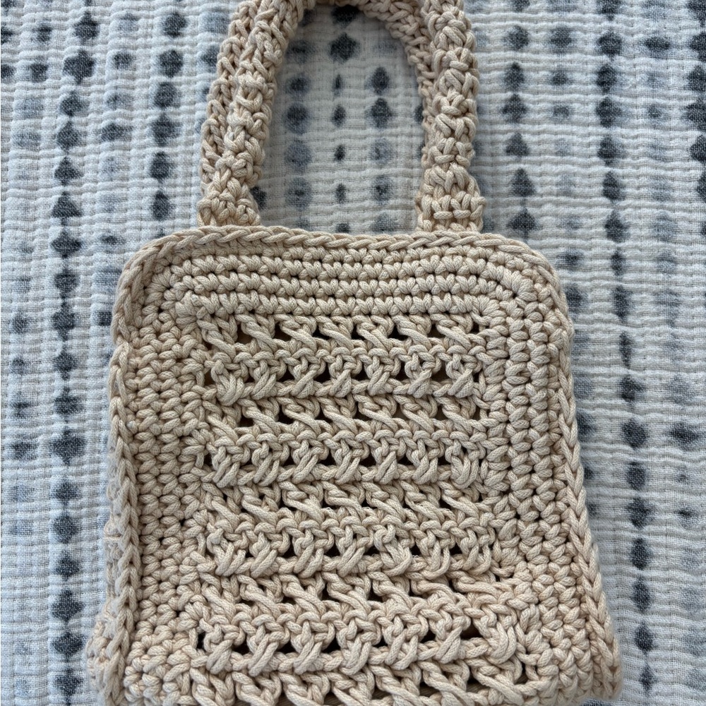Abercrombie & Fitch Tan Crochet Mini Bag